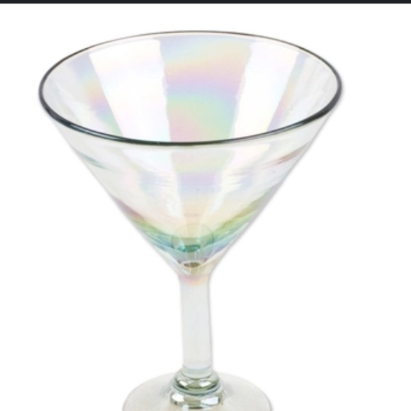 Opal Iridescent Crystal Martini Glasses & Decanter 3-Piece Set  Glassware - Picture 8 of 15